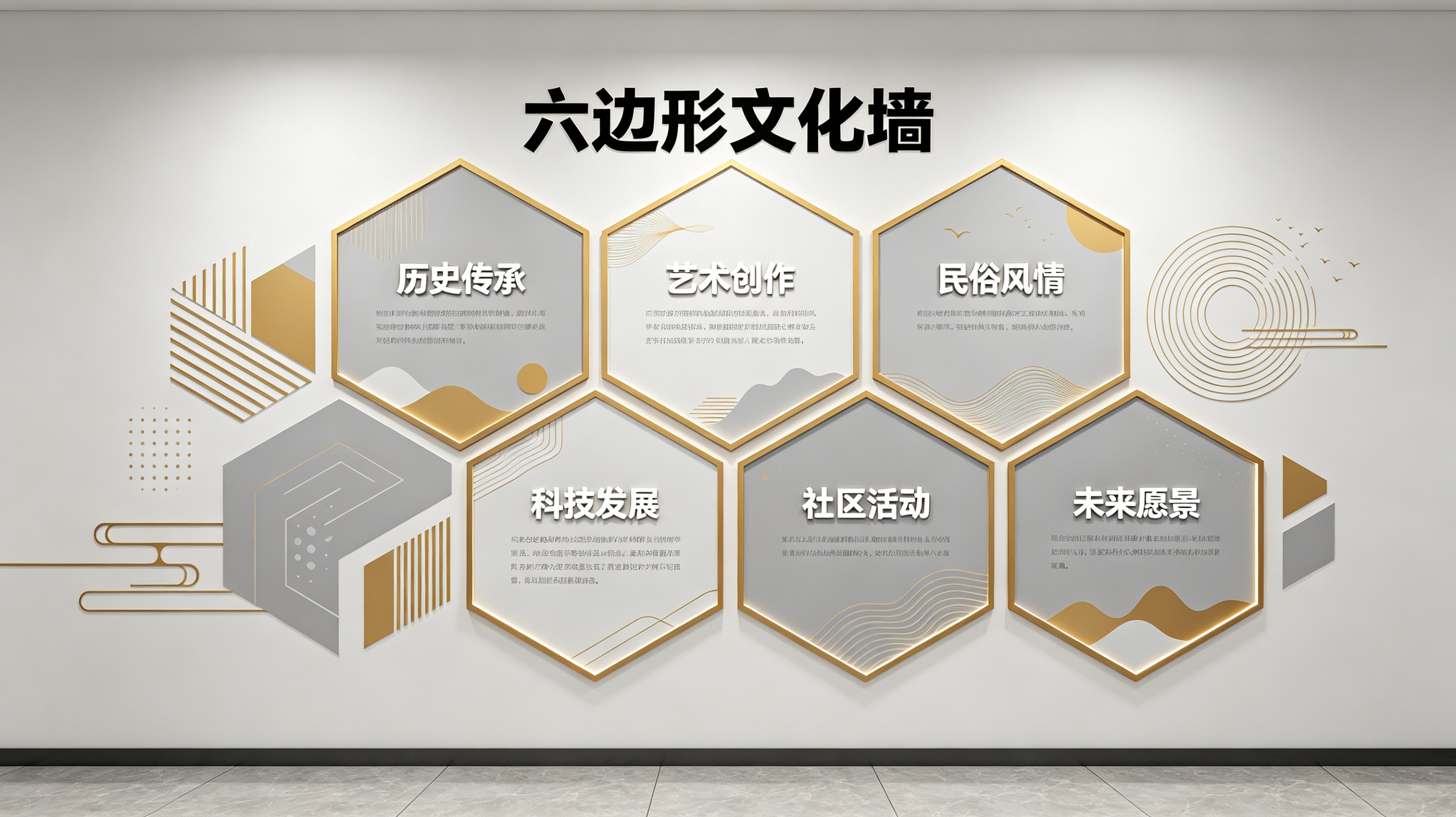 连云港企业文化墙 | 六边形信息美学